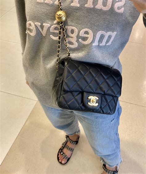 chanel small flap bag chain length